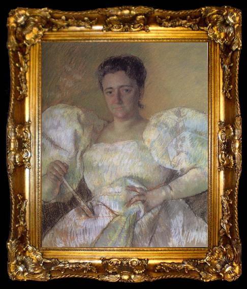 framed  Mary Cassatt Portrait of the lady, ta009-2